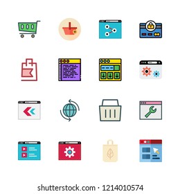 shopping icon set. vector set about internet, shopping cart, e commerce and shopping bag icons set.