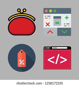shopping icon set. vector set about browser, supermarket and purse icons set.
