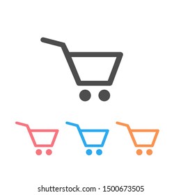Shopping icon set vector. Shopping cart 