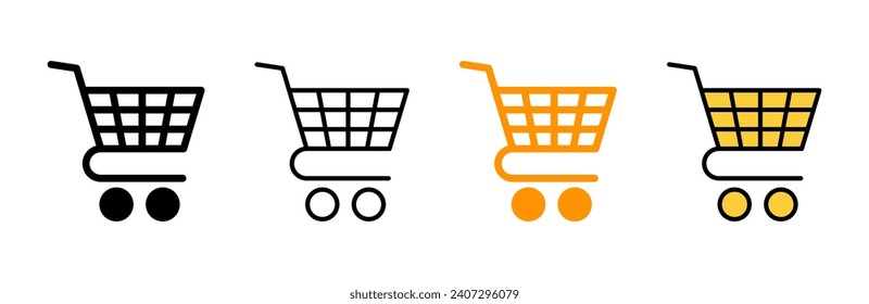 Shopping icon set vector. Shopping cart sign and symbol. Trolley icon