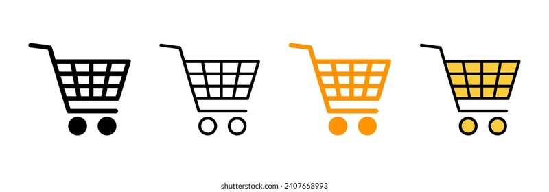 vector conjunto de iconos de compras. Signo y símbolo del carro de la compra. Icono de trolebús