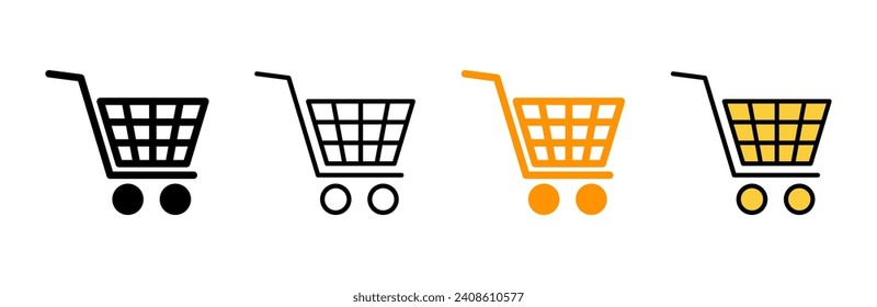 Shopping icon set vector. Shopping cart sign and symbol. Trolley icon