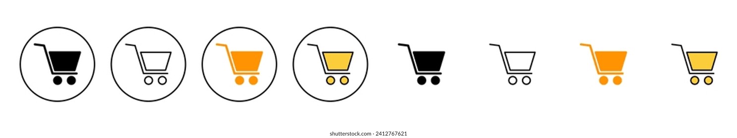 Shopping icon set vector. Shopping cart sign and symbol. Trolley icon