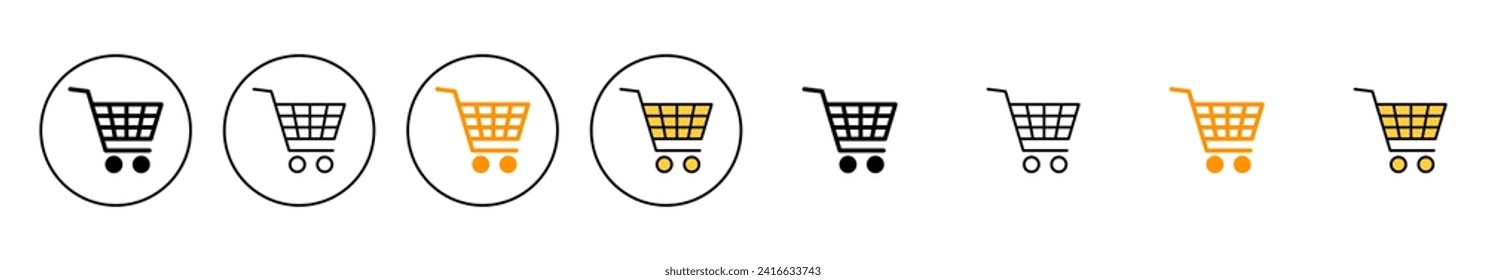 Shopping icon set vector. Shopping cart sign and symbol. Trolley icon