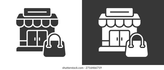 Conjunto De Íconos De Compras Colección De Vector Aislada En Blanco Y Negro