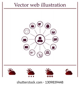 Shopping Icon Set. Vector illustration