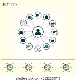 Shopping Icon Set. Vector illustration