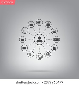 Shopping Icon Set. Vektorgrafik