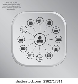 Shopping Icon Set. Vector illustration