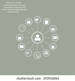 Shopping Icon Set. Vector illustration