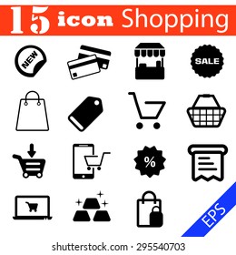 shopping icon set  vector illustration eps10 on white background