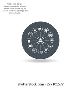 Shopping Icon Set. Vector illustration