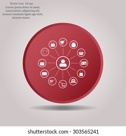 Shopping Icon Set. Vector illustration