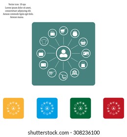 Shopping Icon Set. Vector illustration