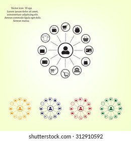 Shopping Icon Set. Vector illustration