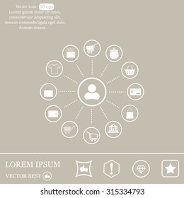 Shopping Icon Set. Vector illustration