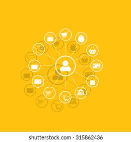 Shopping Icon Set. Vector illustration