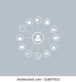 Shopping Icon Set. Vector illustration