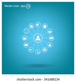 Shopping Icon Set. Vector illustration