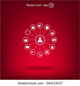 Shopping Icon Set. Vector illustration
