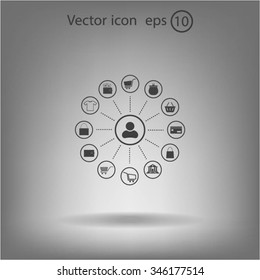 Shopping Icon Set. Vector illustration