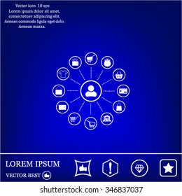 Shopping Icon Set. Vector illustration