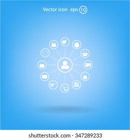Shopping Icon Set. Vector illustration