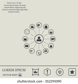 Shopping Icon Set. Vector illustration