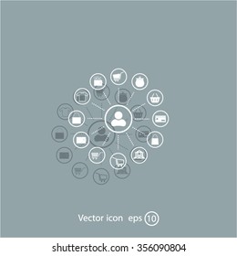 Shopping Icon Set. Vector illustration