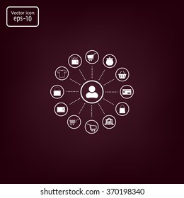 Shopping Icon Set. Vector illustration