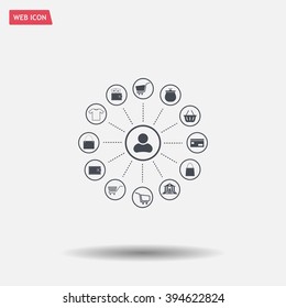 Shopping Icon Set. Vector illustration