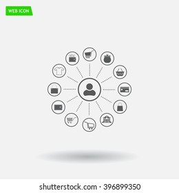 Shopping Icon Set. Vector illustration