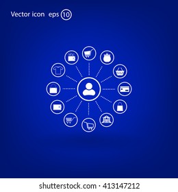Shopping Icon Set. Vector illustration