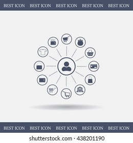 Shopping Icon Set. Vector illustration
