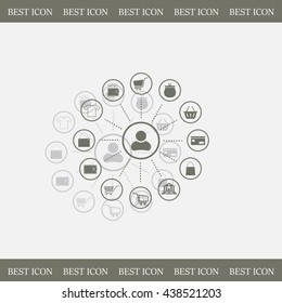 Shopping Icon Set. Vector illustration