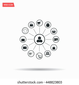 Shopping Icon Set. Vector illustration