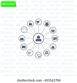 Shopping Icon Set. Vector illustration
