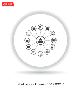 Shopping Icon Set. Vector illustration