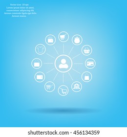 Shopping Icon Set. Vector illustration