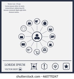 Shopping Icon Set. Vector illustration