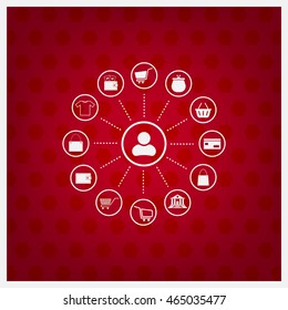 Shopping Icon Set. Vector illustration