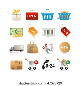 Shopping icon set. Vector illustration