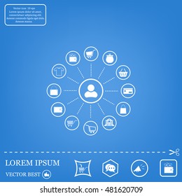 Shopping Icon Set. Vector illustration