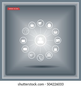 Shopping Icon Set. Vector illustration