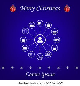 Shopping Icon Set. Vector illustration