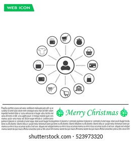 Shopping Icon Set. Vector illustration