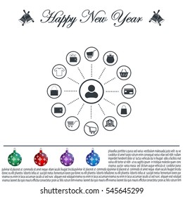 Shopping Icon Set. Vector illustration