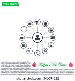 Shopping Icon Set. Vector illustration