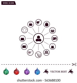 Shopping Icon Set. Vector illustration