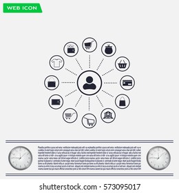 Shopping Icon Set. Vector illustration